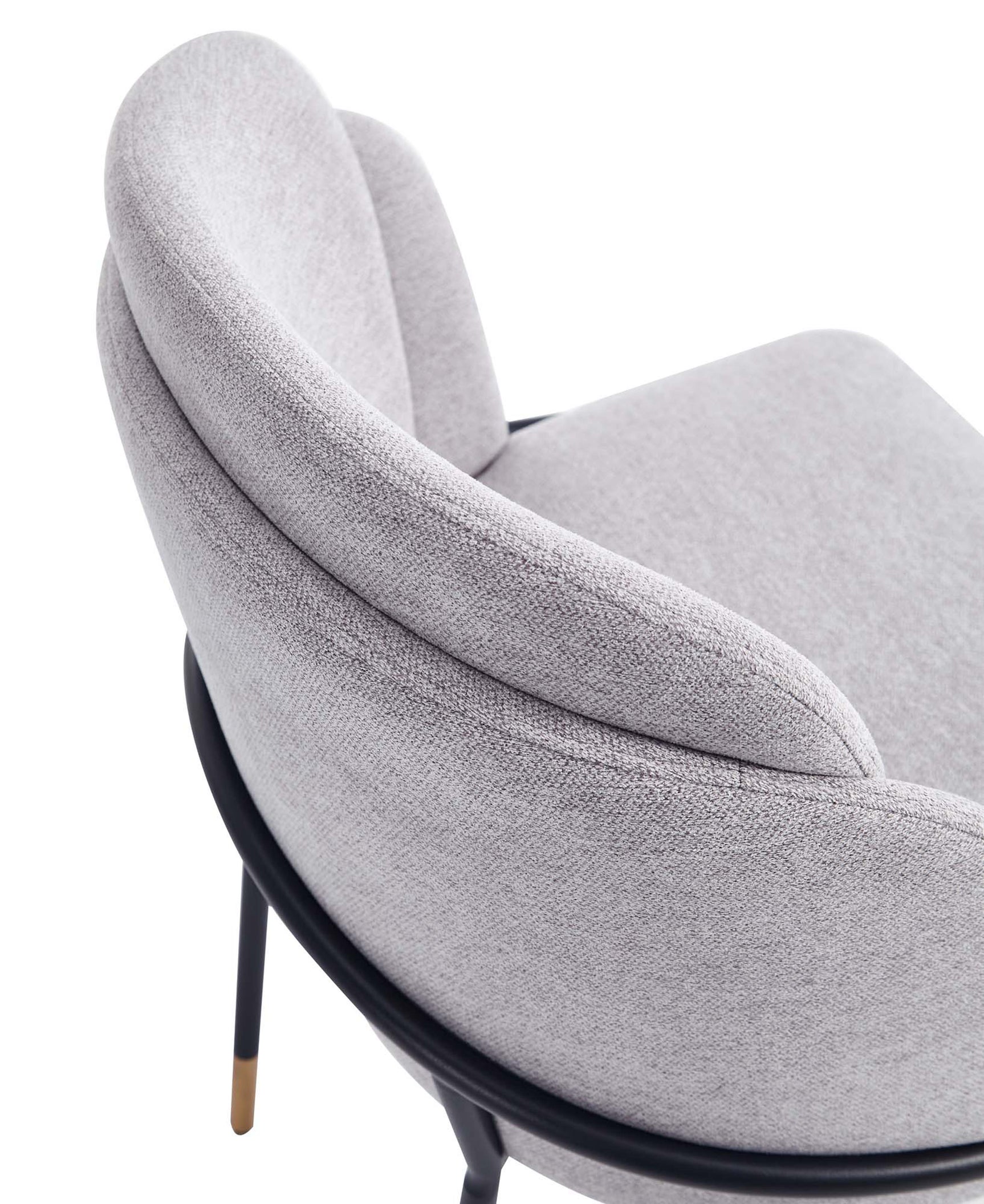 7-Piece Rockaway 70.86 Dining Set in Black with 6 Flor Dining Chairs in Grey - Ornate Home