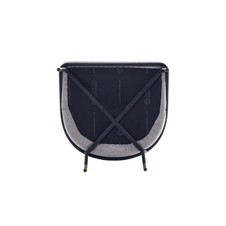 7-Piece Rockaway 70.86 Dining Set in Black with 6 Flor Dining Chairs in Grey - Ornate Home