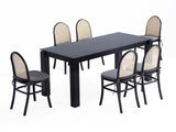 7-Piece Rockaway 70.86 Dining Set in Black with 6 Paragon 1.0 Dining Chairs - Ornate Home