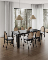 7-Piece Rockaway 70.86 Dining Set in Black with 6 Paragon 1.0 Dining Chairs - Ornate Home
