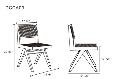 7-Piece Rockaway 70.86 Dining Set in Nature with 6 Hamlet Side and Arm Chairs - Ornate Home