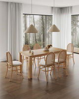 7-Piece Rockaway 70.86 Dining Set in Nature with 6 Paragon 1.0 Dining Chairs - Ornate Home