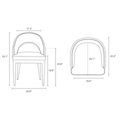 7-Piece Rockaway 70.86 Dining Set with 6 Carrington Chairs in Natural and Midnight Blue - Ornate Home