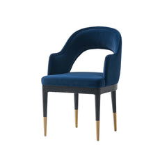 7-Piece Rockaway 70.86 Dining Set with 6 Carrington Chairs in Natural and Midnight Blue - Ornate Home
