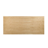 7-Piece Rockaway 70.86 Dining Set with 6 Carrington Chairs in Natural and Midnight Blue - Ornate Home