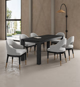 7-PieceRockaway 70.86 Dining Set with 6 Carrington Chairs in Black and Light Grey - Ornate Home