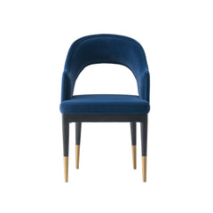 7-PieceRockaway 70.86 Dining Set with 6 Carrington Chairs in Black and Midnight Blue - Ornate Home