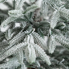 7’ Pre-Lit Artificial Flocked Woodland Fir Christmas Tree with 200 Warm White LED Lights - Ornate Home