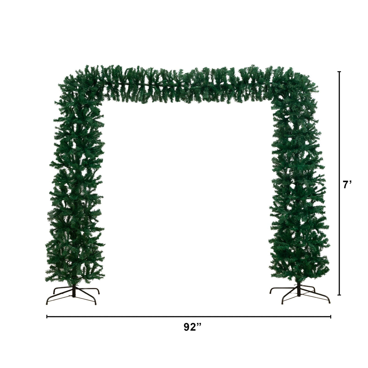 7’ Pre-Lit Artificial Holiday Green Chirstmas Pine Archway with 650 Multifunction Warm White LED Lights