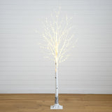 7’ Pre-Lit Artificial White Birch Tree with 400 Warm White LED Lights