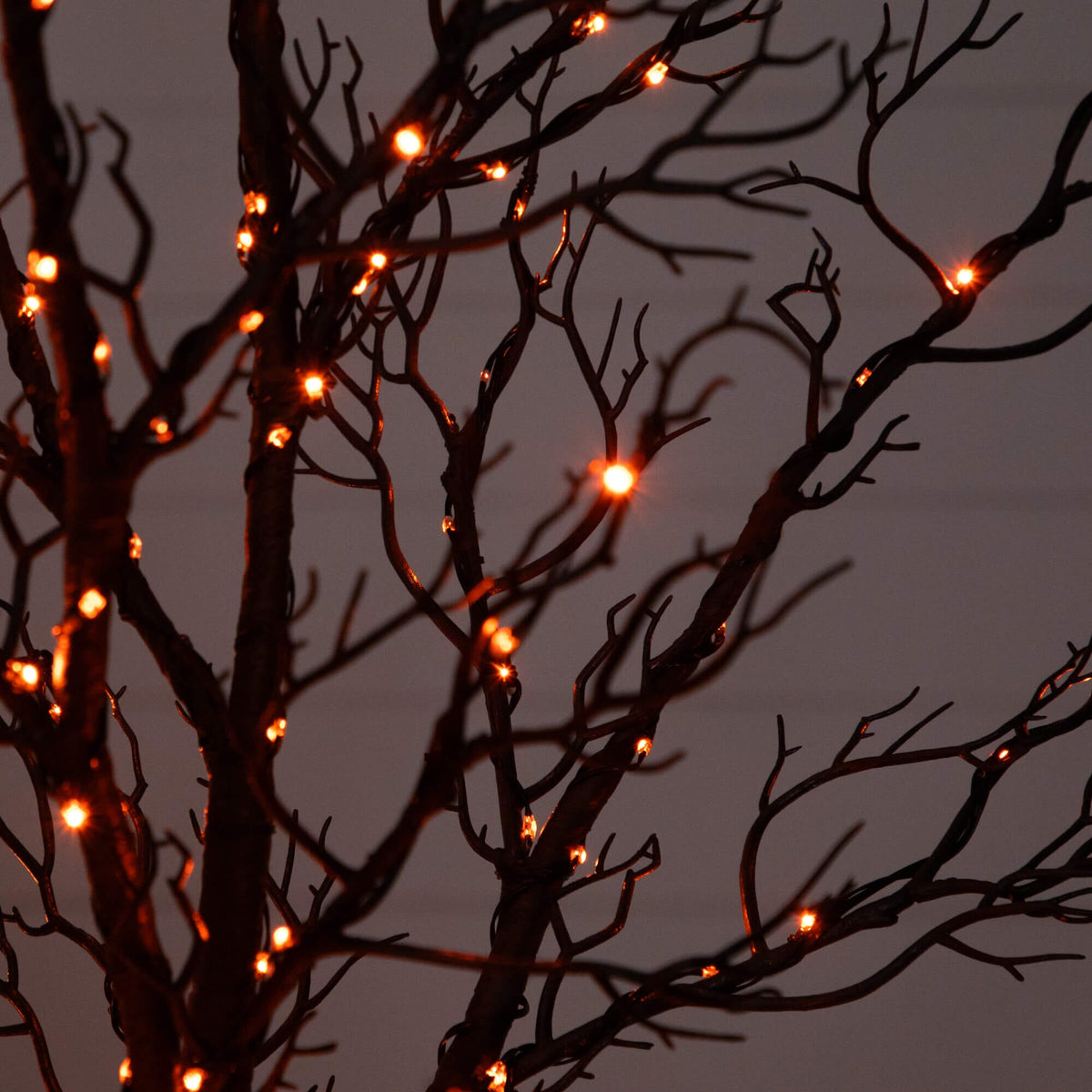 7' Pre-Lit Halloween Minimalist Twig Artificial Fall Tree with 400 Orange & Purple LED Lights