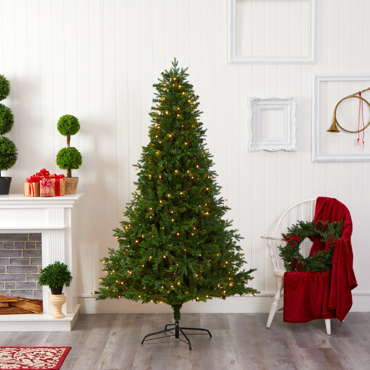 7' Vermont Fir Artificial Christmas Tree with 350 Clear LED Lights