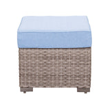 Marina Blue/Brown Outdoor Sectional Set