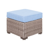 Marina Blue/Brown Outdoor Sectional Set