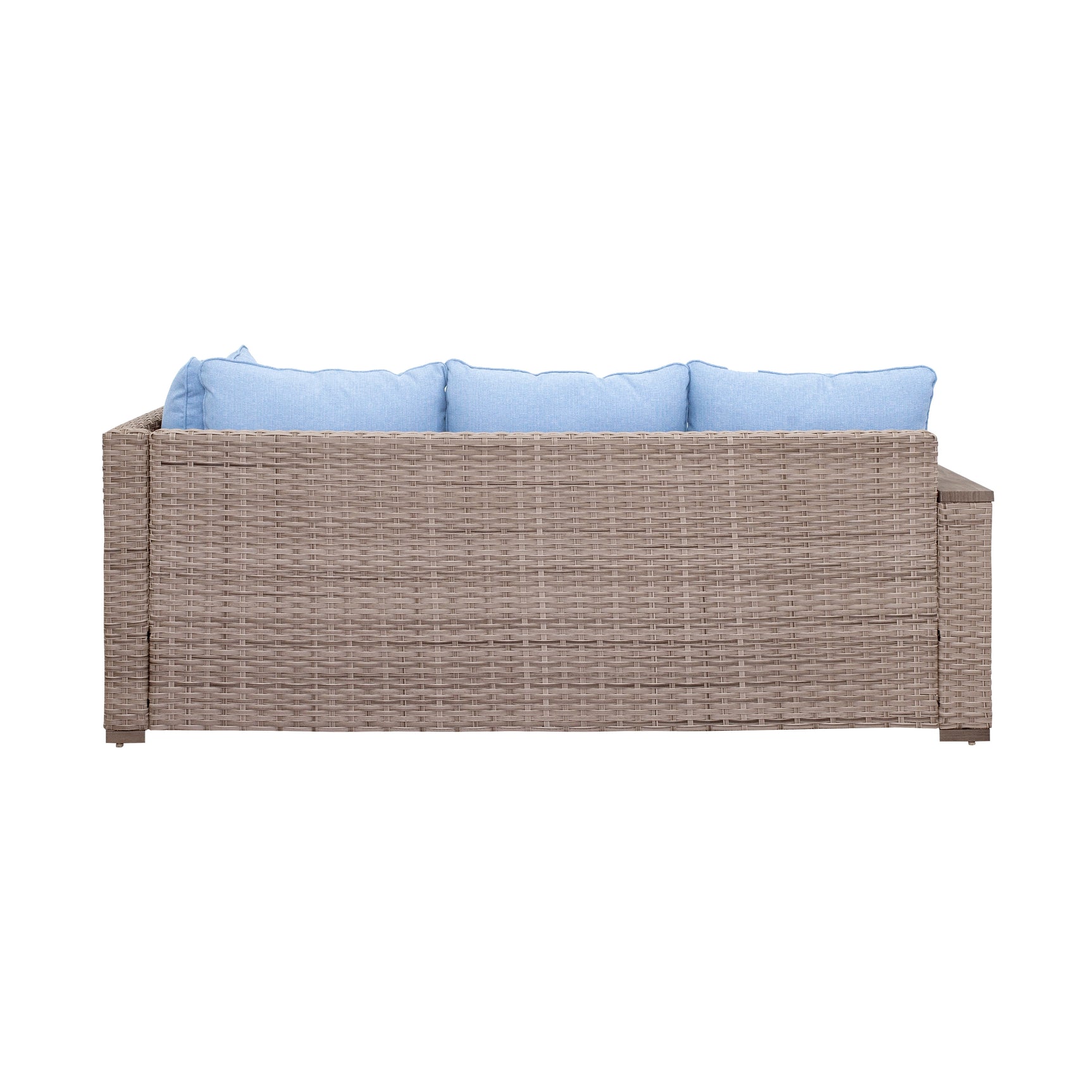 Marina Blue/Brown Outdoor Sectional Set