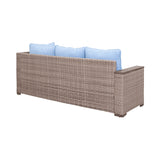 Marina Blue/Brown Outdoor Sectional Set