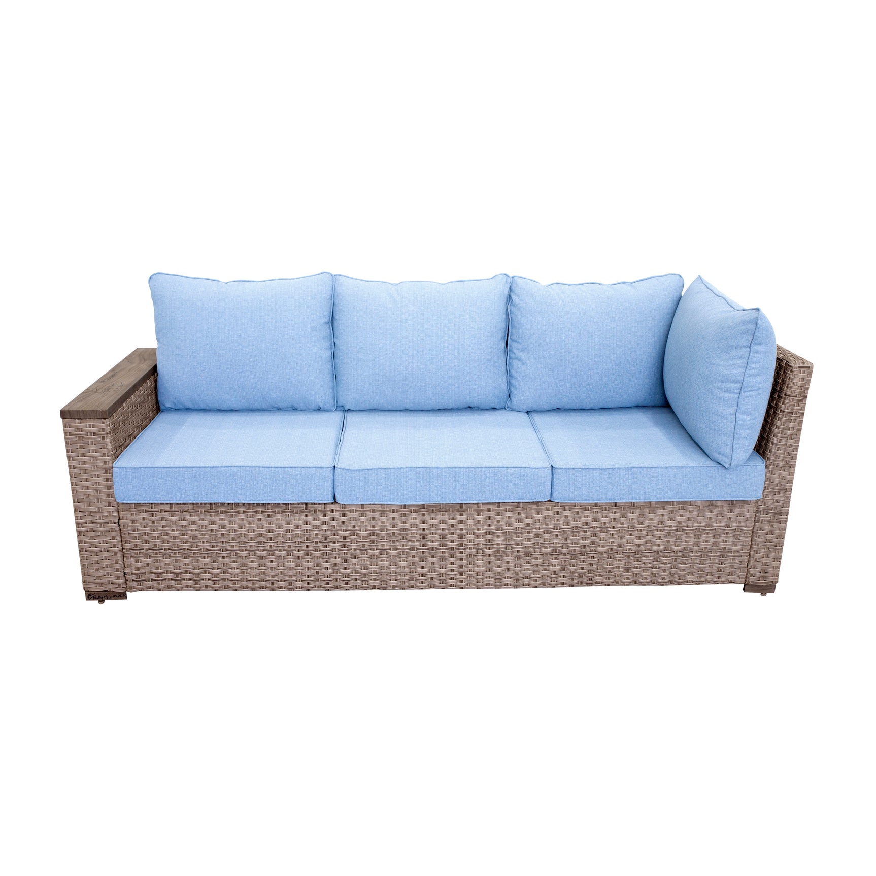 Marina Blue/Brown Outdoor Sectional Set