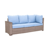 Marina Blue/Brown Outdoor Sectional Set