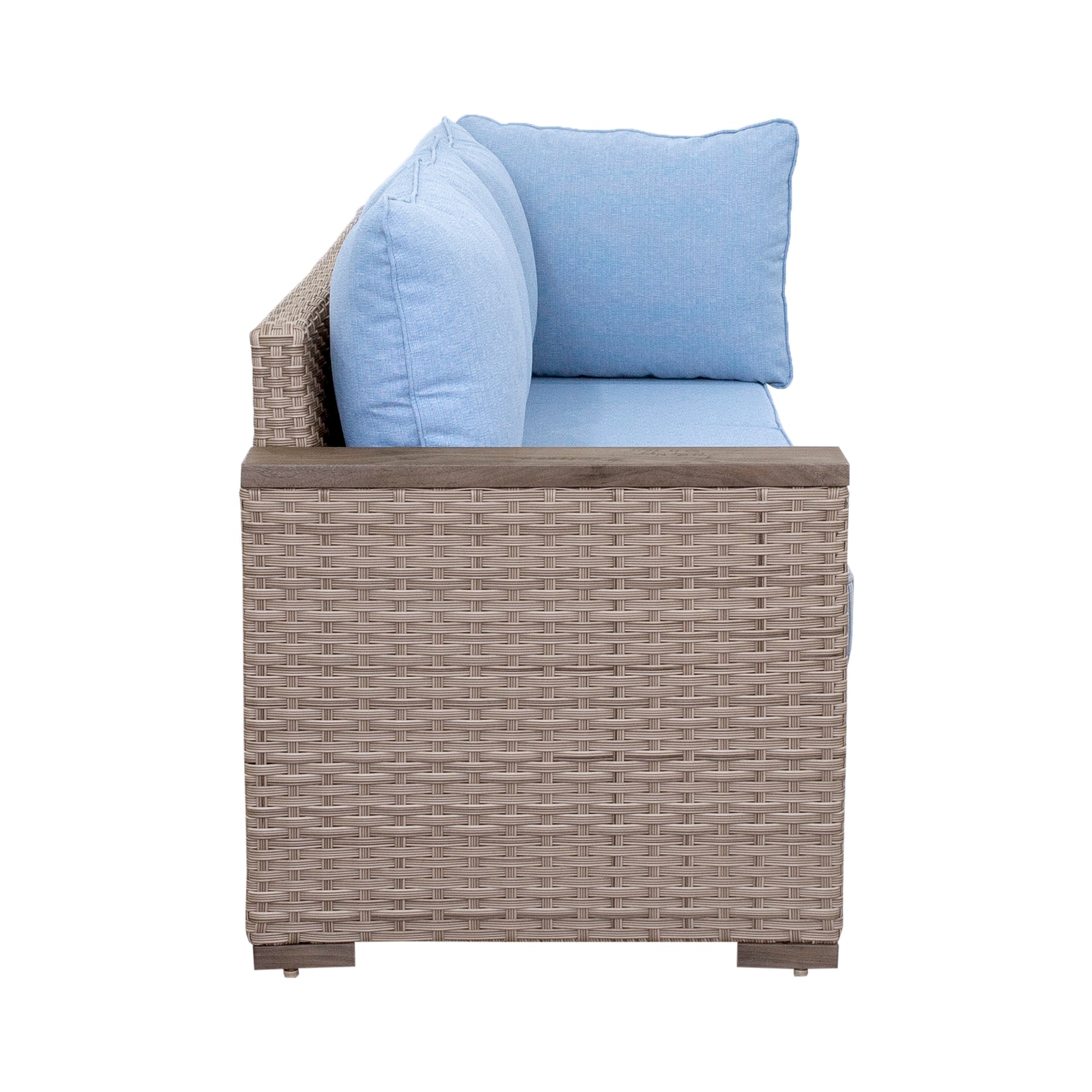 Marina Blue/Brown Outdoor Sectional Set