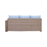 Marina Blue/Brown Outdoor Sectional Set