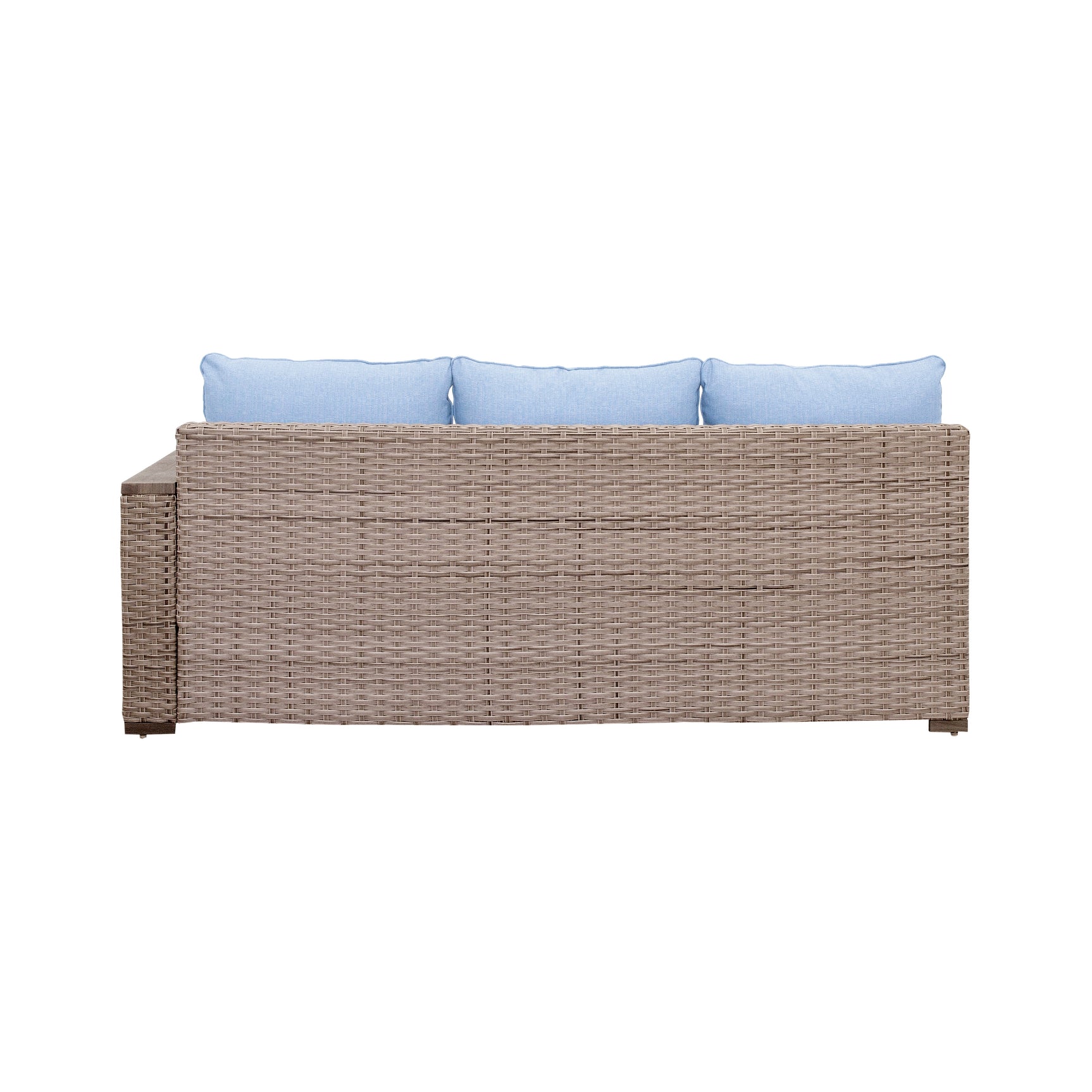 Marina Blue/Brown Outdoor Sectional Set