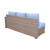Marina Blue/Brown Outdoor Sectional Set