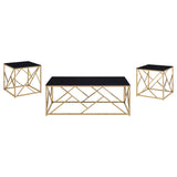 Comisso Gold Coffee Table Set
