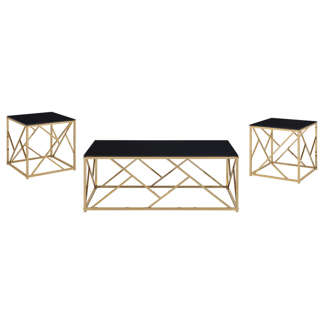 Comisso Gold Coffee Table Set