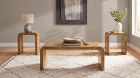 Booker Natural 3-Piece Mango Wood Coffee And End Table Set