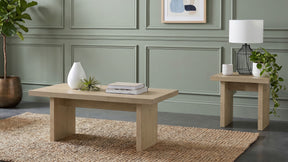 Decker Natural Oak 2-Piece Coffee and End Table Set