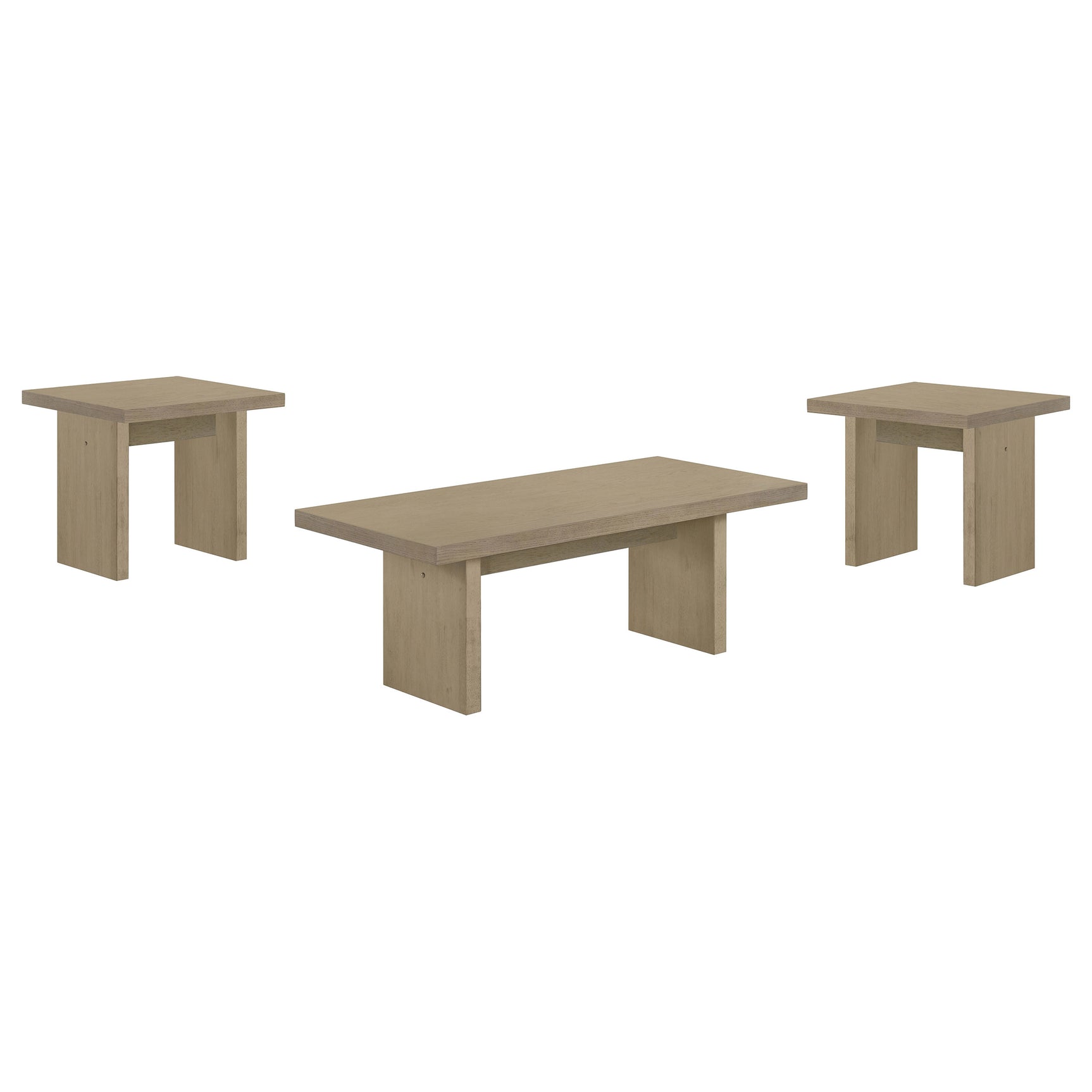 Decker Natural Oak 3-Piece Coffee and End Table Set