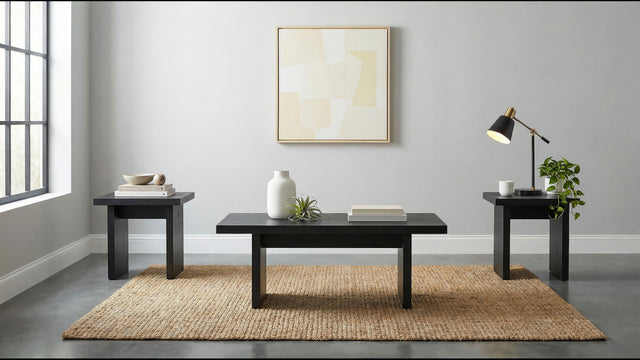 Decker Black 3-Piece Coffee and End Table Set