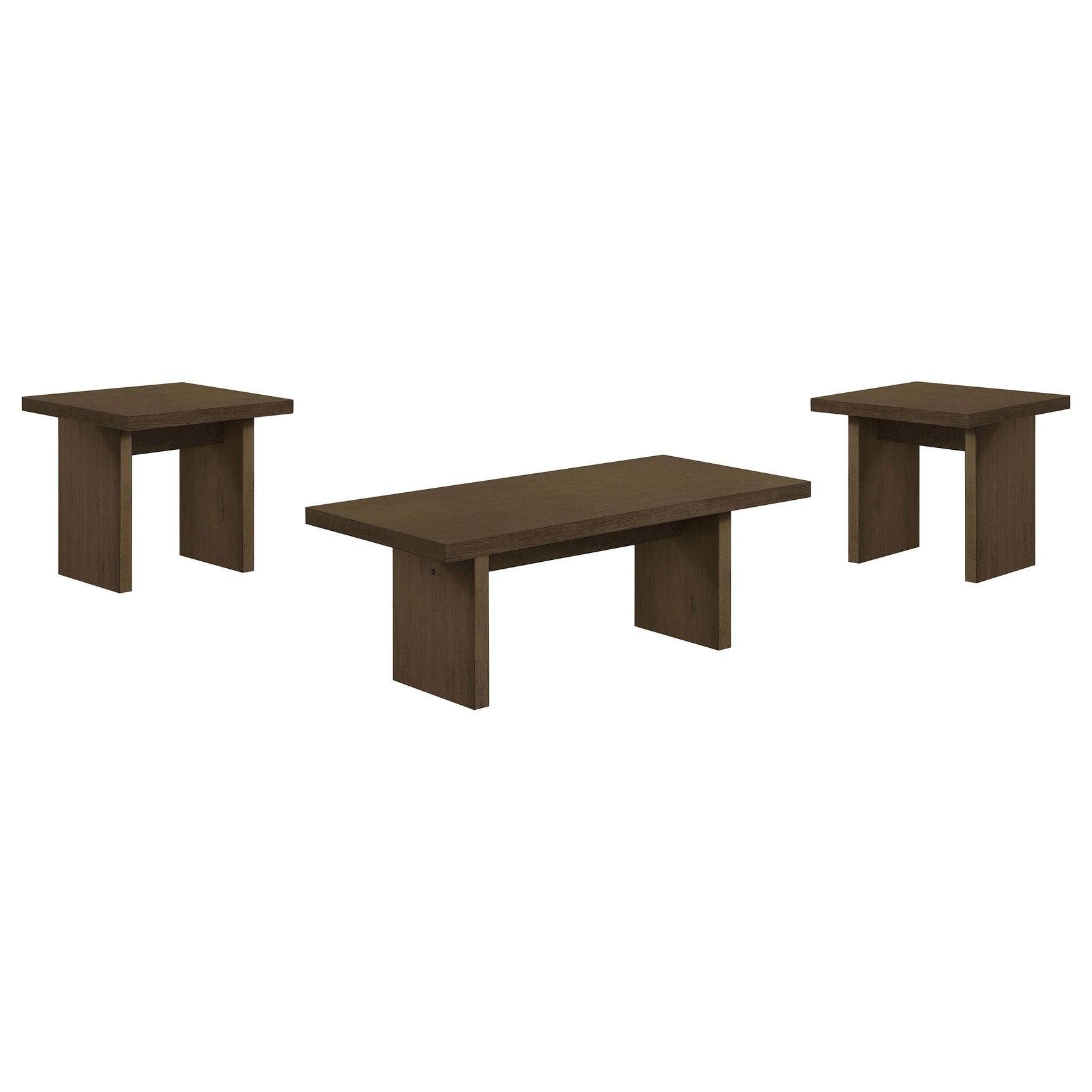 Decker Walnut 3-Piece Coffee and End Table Set