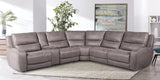 Branson Zero Slate 6-Piece Dual Power Reclining Modular Sectional with Storage Console