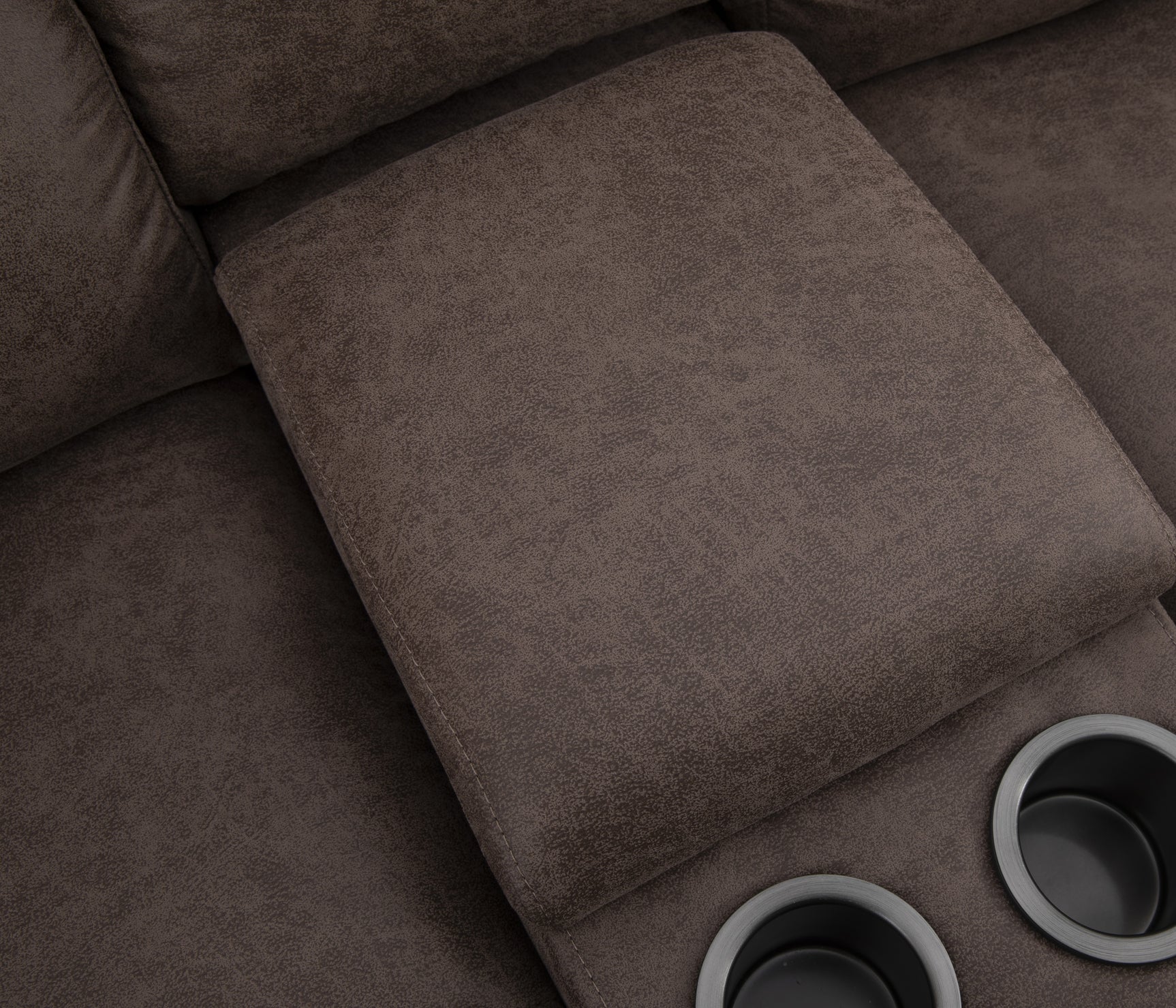 Branson Zero Slate 6-Piece Dual Power Reclining Modular Sectional with Storage Console