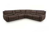 Branson Zero Slate 6-Piece Dual Power Reclining Modular Sectional with Storage Console