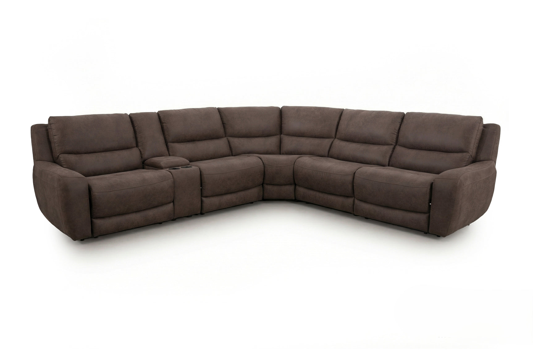 Branson Zero Slate 6-Piece Dual Power Reclining Modular Sectional with Storage Console