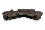 Branson Zero Slate 6-Piece Dual Power Reclining Modular Sectional with Storage Console