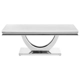 Kerwin White & Chrome Coffee Table - Ornate Home