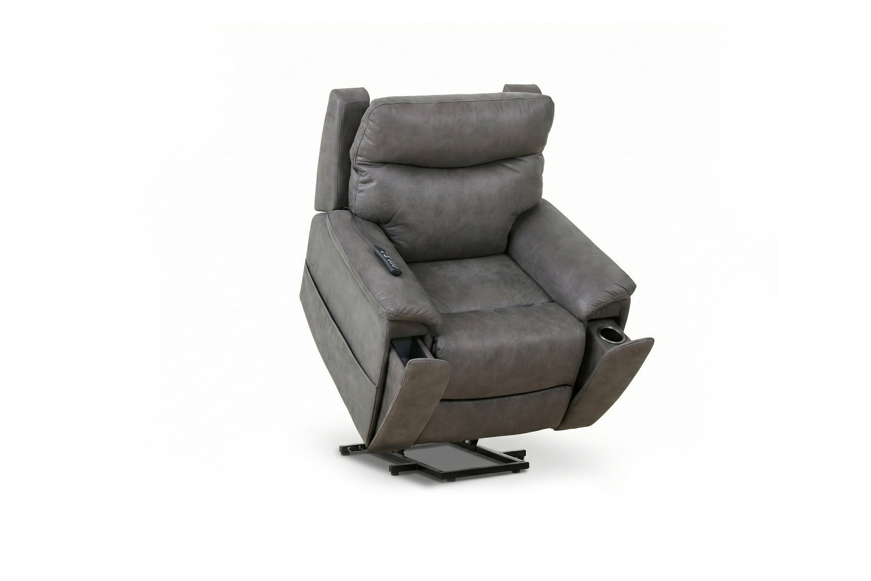 Serenity Slate Grey Ultra Infinite Position Lift Chair with Power Headrest, Heat, Massage & Wireless Charging