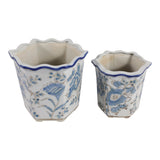 Enochfield Light Blue Chinoiserie Pot Planters (Set of 2)