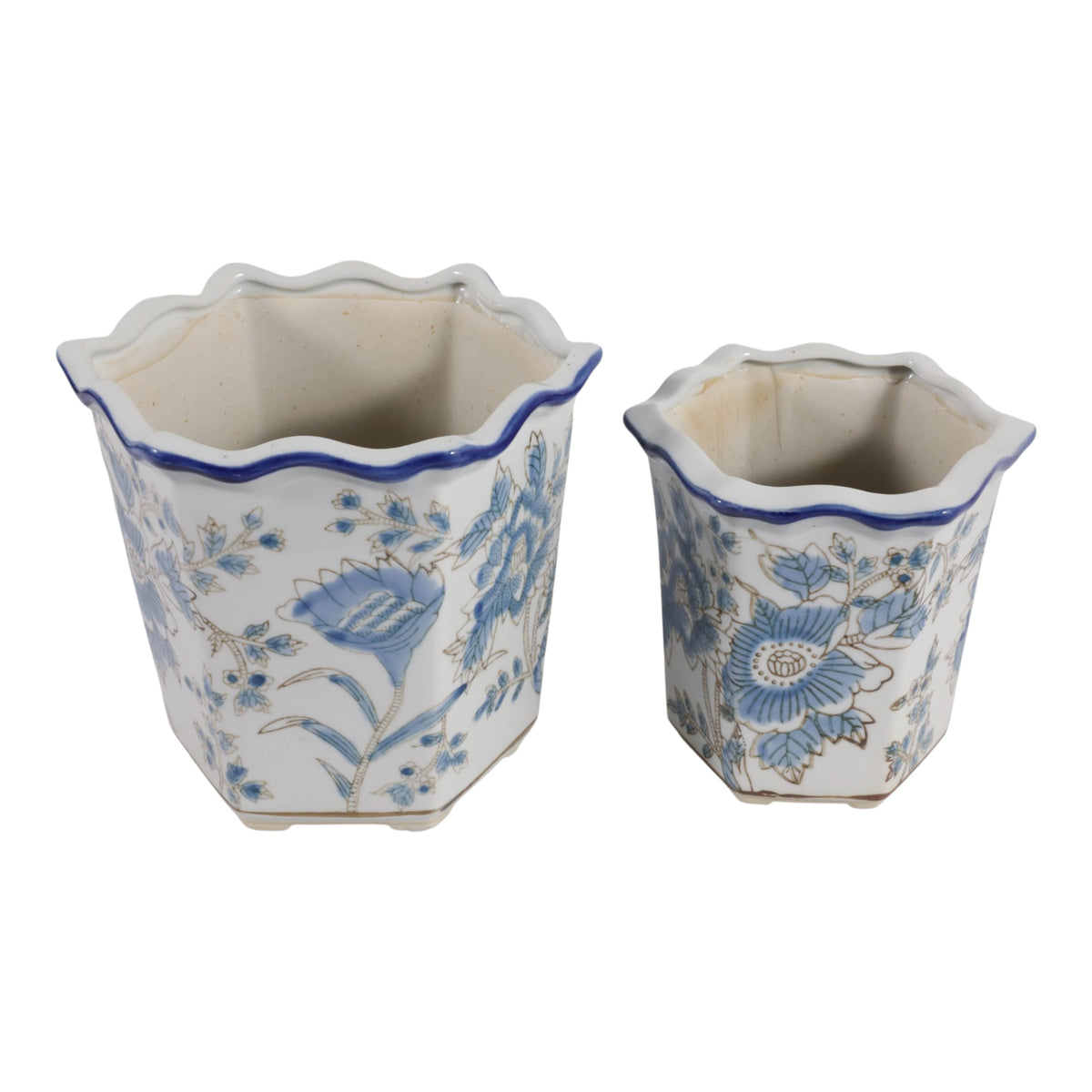 Enochfield Light Blue Chinoiserie Pot Planters (Set of 2)