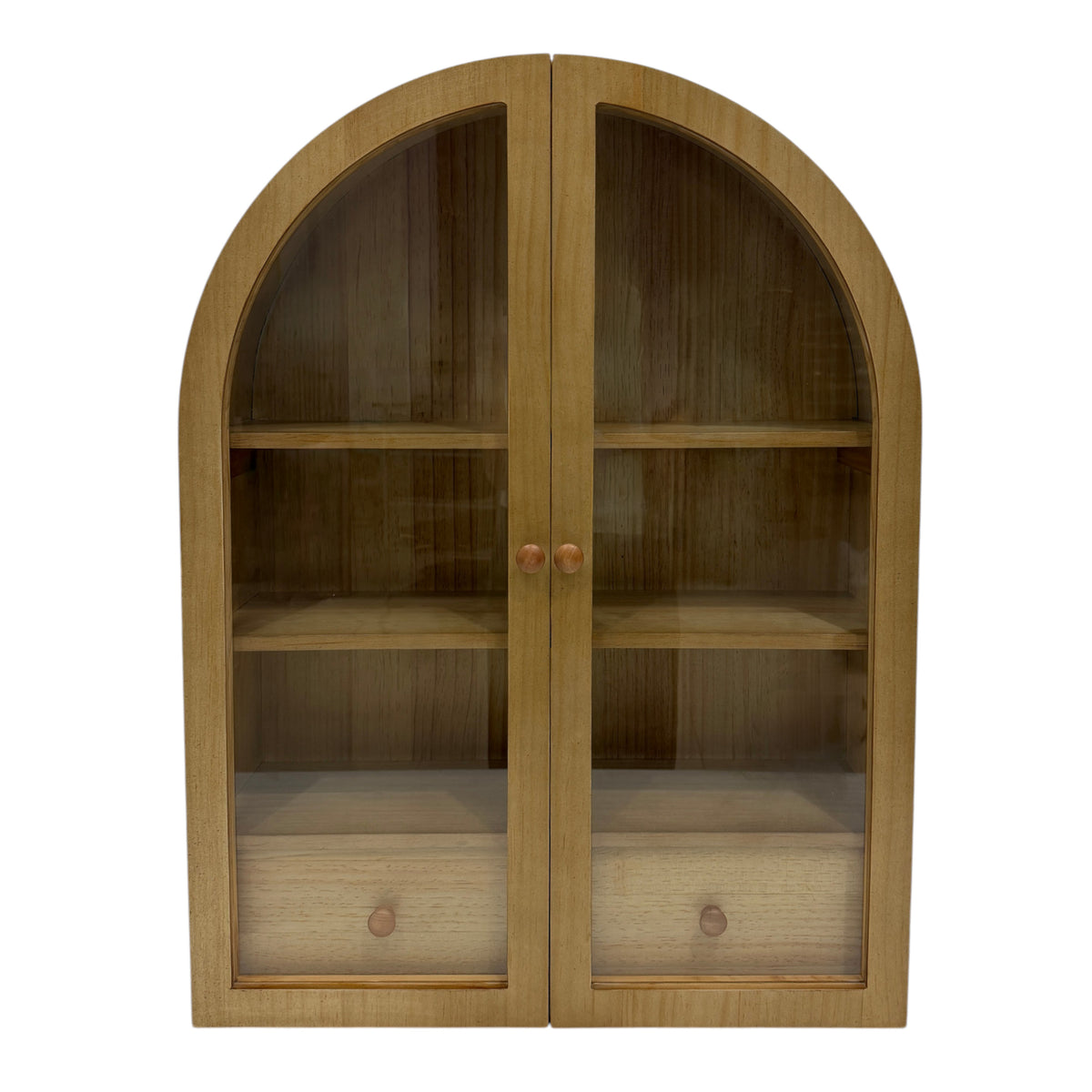 Springfield Natural Arch Wall Cabinet with Glass Doors