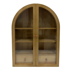 Springfield Natural Arch Wall Cabinet with Glass Doors