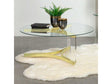 Janessa Clear & Matte Brass Coffee Table w/ Acrylic Legs - Ornate Home