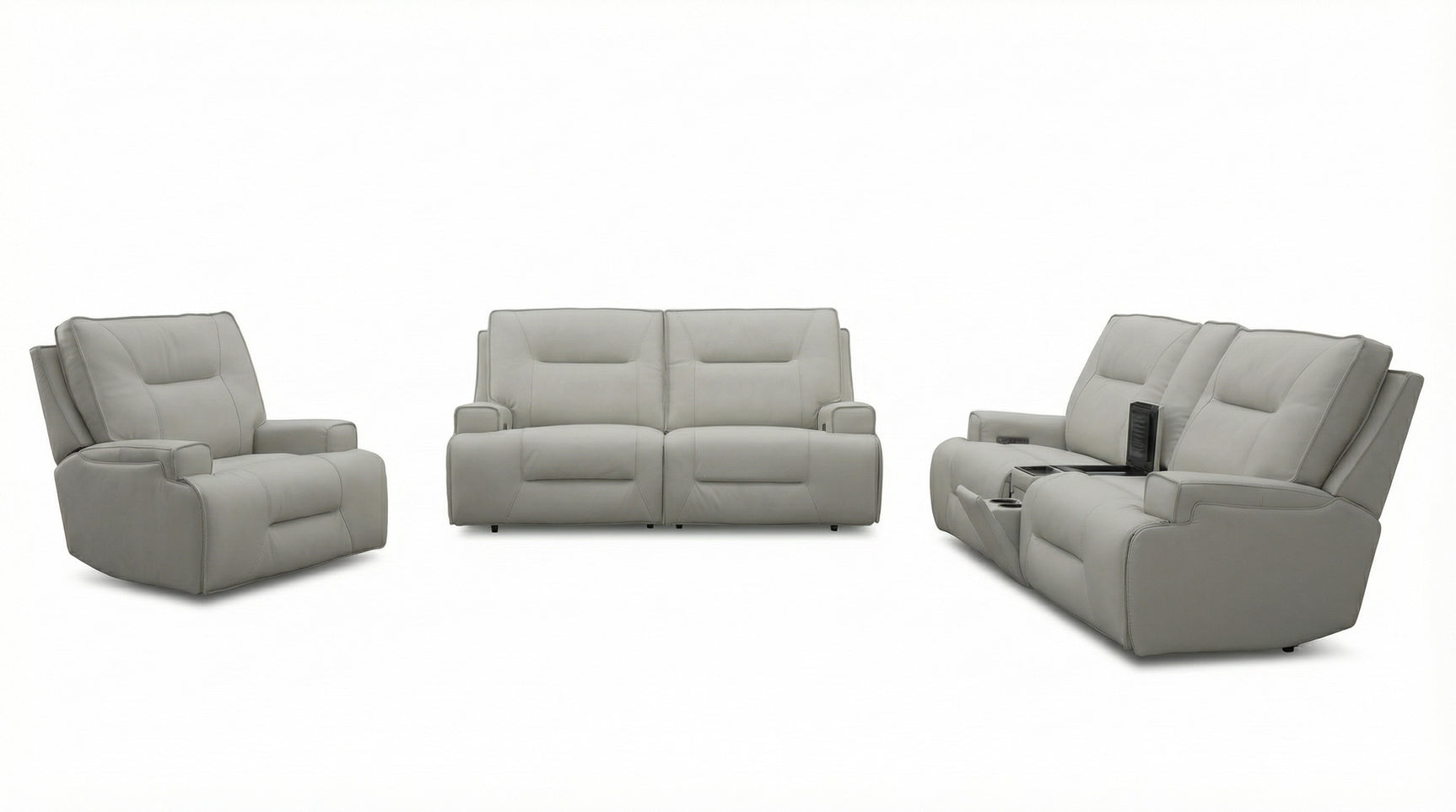 Atlas Fog Zero Gravity Power Reclining Sofa w/ Fridge