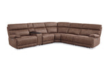 MaxView Media Mocha 6-Piece Power Reclining Sectional with Immersive Sound System