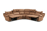 MaxView Media Mocha 6-Piece Power Reclining Sectional with Immersive Sound System