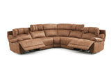 MaxView Media Mocha 6-Piece Power Reclining Sectional with Immersive Sound System