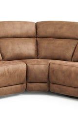 MaxView Media Mocha 6-Piece Power Reclining Sectional with Immersive Sound System